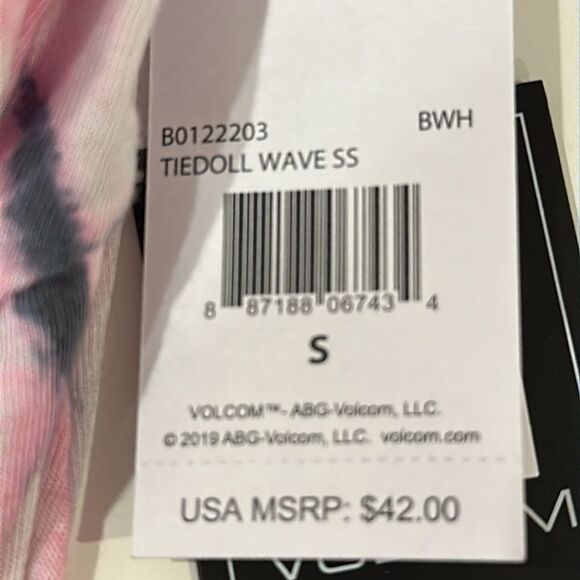 VOLCOM LADIES SHORT SLEEVE SIZE SMALL TIEDOLL WAVE NWT SHIRT - Picture 5 of 5